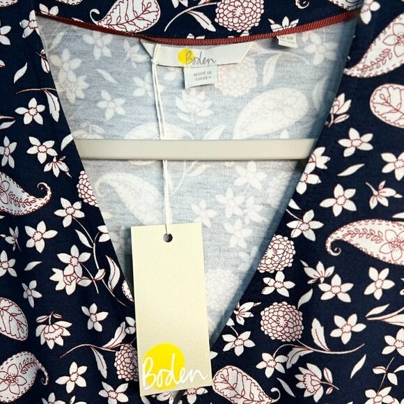 Boden Easy Fixed Wrap Jersey Dress French Navy, Flower Garden Size 8 - Picture 7 of 8